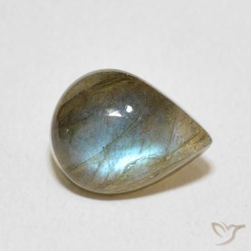 Labradorite Multicolore naturelle En forme de poire, 2.65 ct, Translucide