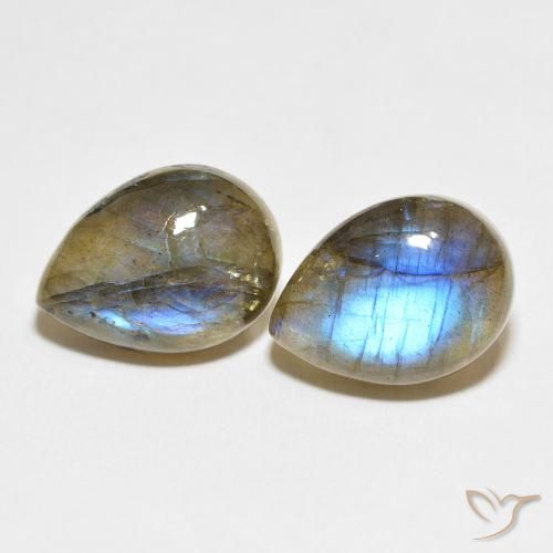 19.45ctw Naturel Multicolore Labradorite, En forme de poire, Translucide