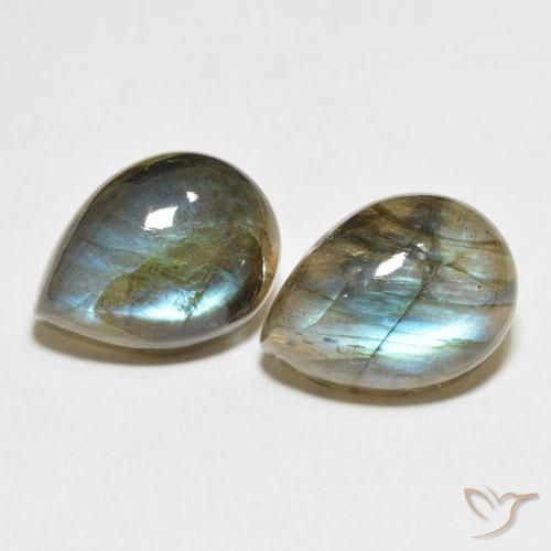 21.28ctw Naturel Multicolore Labradorite, En forme de poire, Translucide