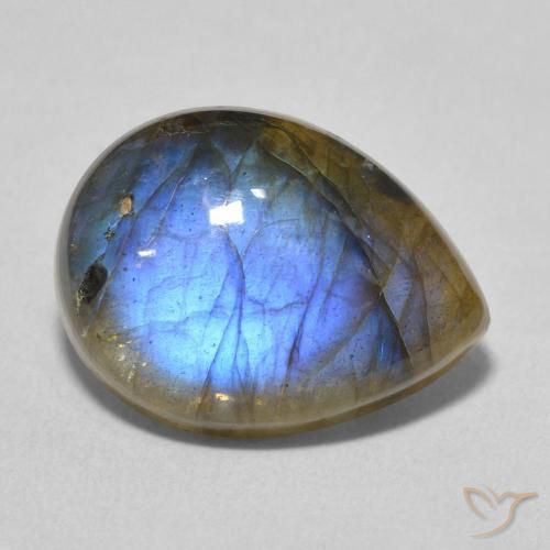 8.26ct Naturel Multicolore Labradorite, En forme de poire, Translucide