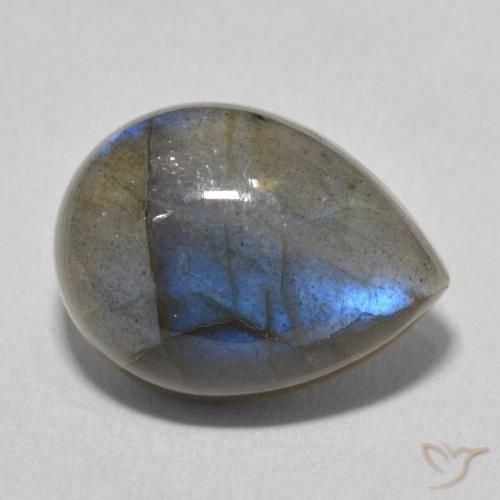 Labradorite Multicolore naturelle En forme de poire, 10.67 ct, Translucide
