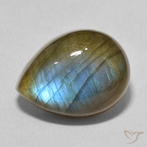11.00ct Naturel Multicolore Labradorite, En forme de poire, Translucide
