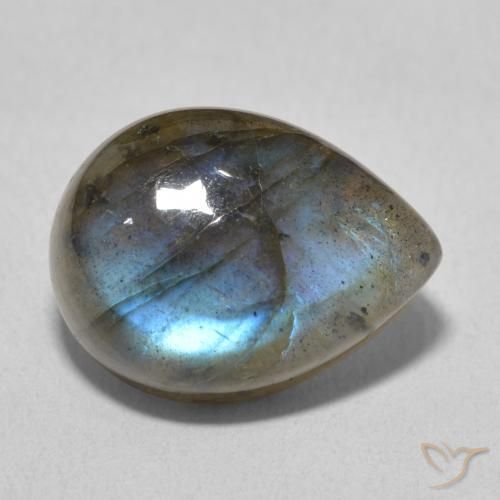 Labradorite Multicolore naturelle En forme de poire, 10.74 ct, Translucide