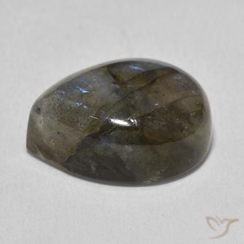 Labradorite Multicolore naturelle En forme de poire, 10.74 ct, Translucide