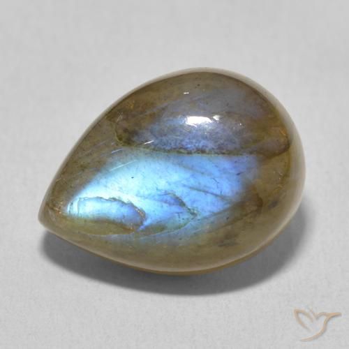 10.14ct Naturel Multicolore Labradorite, En forme de poire, Translucide
