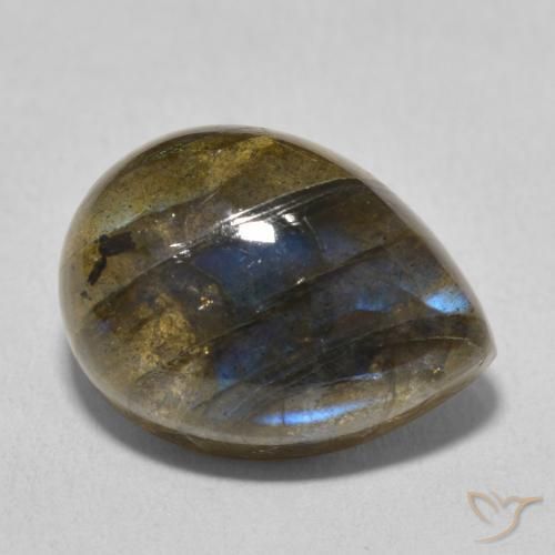 Labradorite Multicolore naturelle En forme de poire, 10.22 ct, Translucide