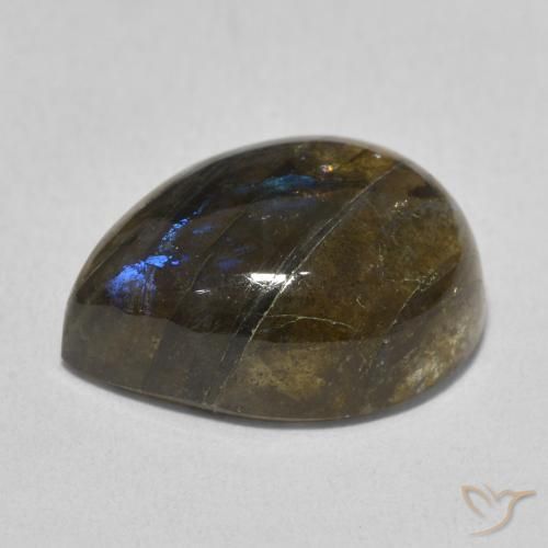 Labradorite Multicolore naturelle En forme de poire, 10.22 ct, Translucide