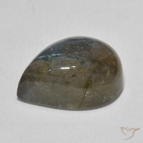 Labradorite Multicolore naturelle En forme de poire, 9.62 ct, Translucide