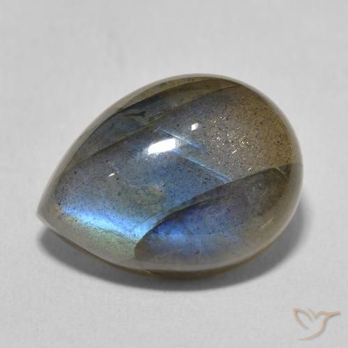 10.20ct Naturel Multicolore Labradorite, En forme de poire, Translucide