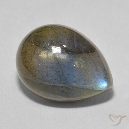 Labradorite Multicolore naturelle En forme de poire, 10.20 ct, Translucide