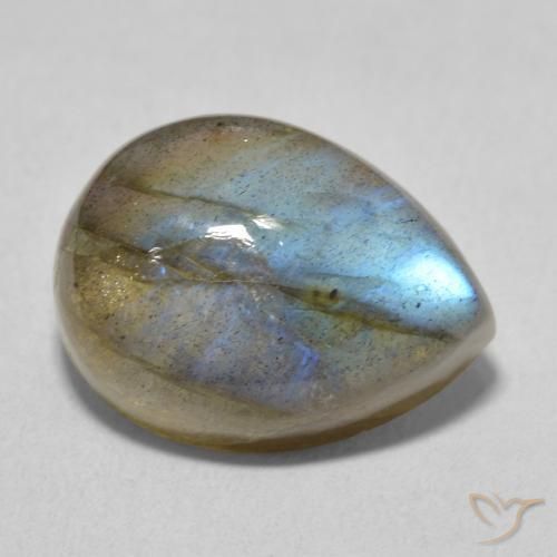 Labradorite Multicolore naturelle En forme de poire, 10.35 ct, Translucide