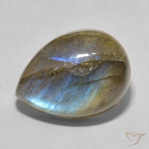 Labradorite Multicolore naturelle En forme de poire, 10.35 ct, Translucide