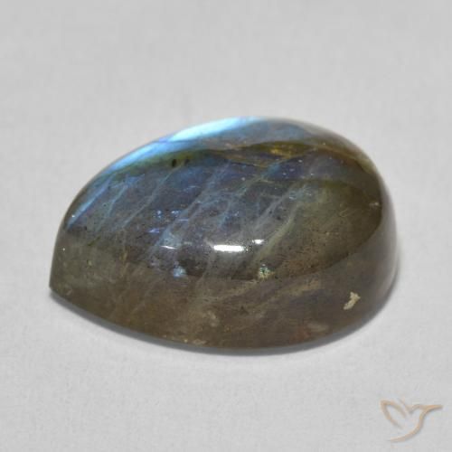 Labradorite Multicolore naturelle En forme de poire, 10.35 ct, Translucide