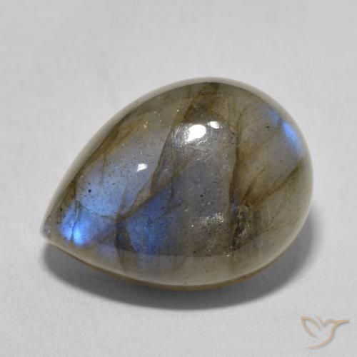 10.41ct Naturel Multicolore Labradorite, En forme de poire, Translucide