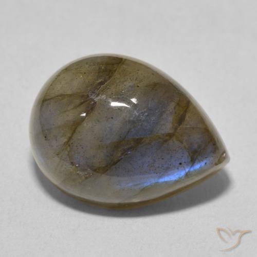Labradorite Multicolore naturelle En forme de poire, 10.41 ct, Translucide