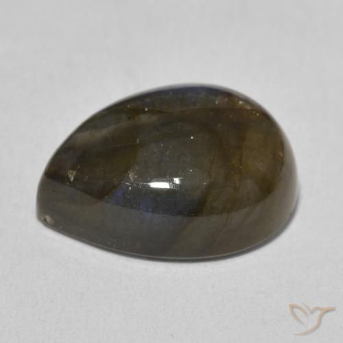 Labradorite Multicolore naturelle En forme de poire, 9.73 ct, Translucide