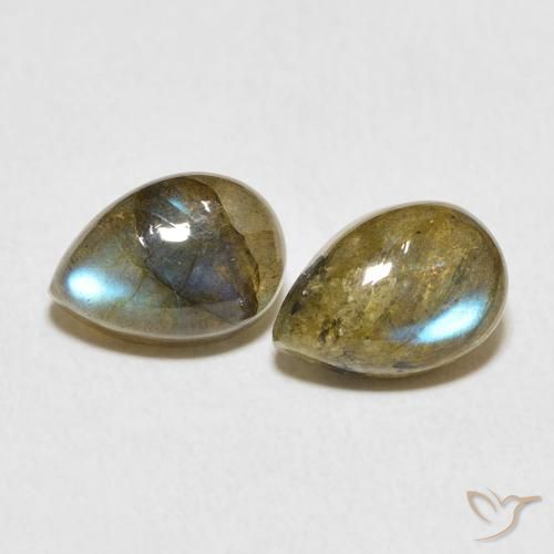 5.26ctw Naturel Multicolore Labradorite, En forme de poire, Translucide