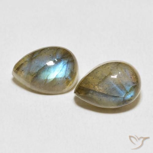 5.47ctw Naturel Multicolore Labradorite, En forme de poire, Translucide