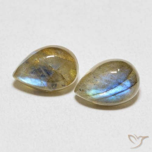 4.73ctw Naturel Multicolore Labradorite, En forme de poire, Translucide