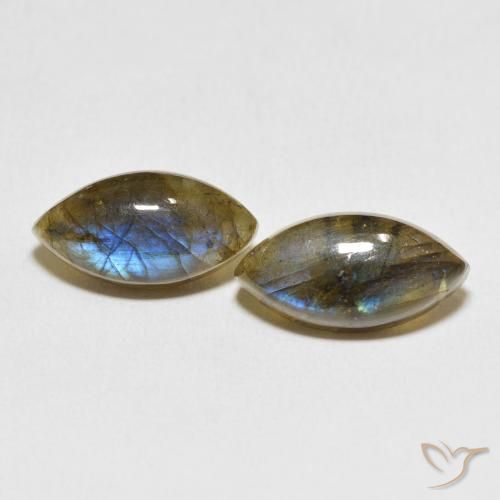 11.07ctw Naturel Multicolore Labradorite, Marquise, Translucide