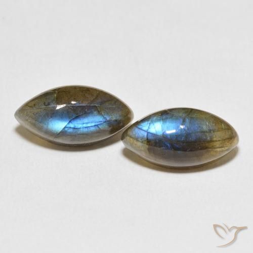 11.00ctw Naturel Multicolore Labradorite, Marquise, Translucide