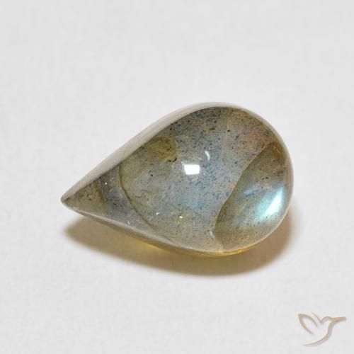 4.47ct Naturel Multicolore Labradorite, En forme de poire, Translucide