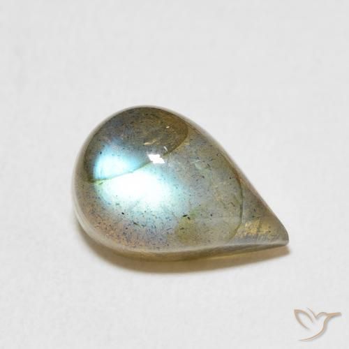Labradorite Multicolore naturelle En forme de poire, 4.47 ct, Translucide