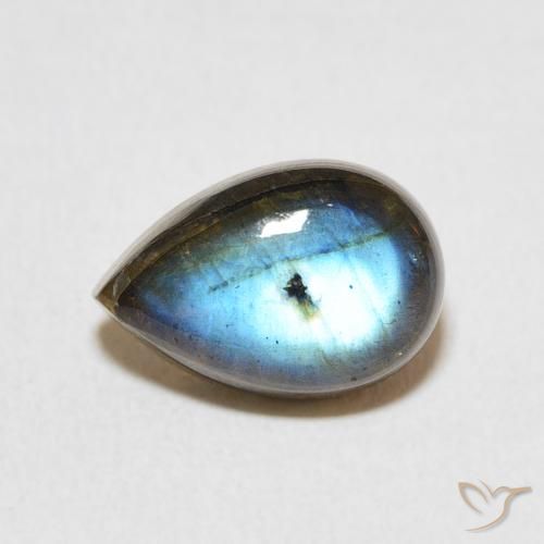 3.95ct Naturel Multicolore Labradorite, En forme de poire, Translucide
