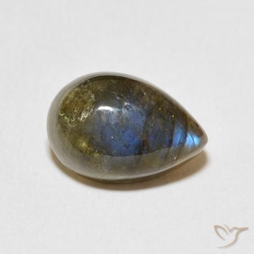 Labradorite Multicolore naturelle En forme de poire, 3.92 ct, Translucide