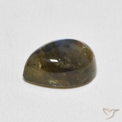 Labradorite Multicolore naturelle En forme de poire, 3.92 ct, Translucide