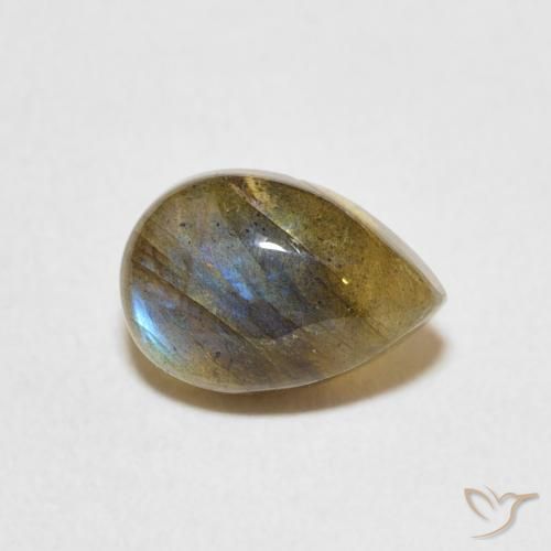 1.80ct Naturel Multicolore Labradorite, En forme de poire, Translucide