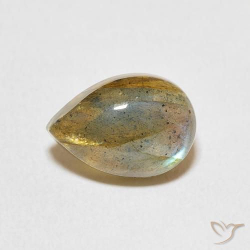 2.61ct Naturel Multicolore Labradorite, En forme de poire, Translucide