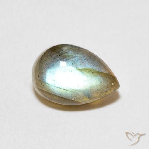 Labradorite Multicolore naturelle En forme de poire, 2.61 ct, Translucide