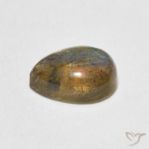 Labradorite Multicolore naturelle En forme de poire, 2.61 ct, Translucide