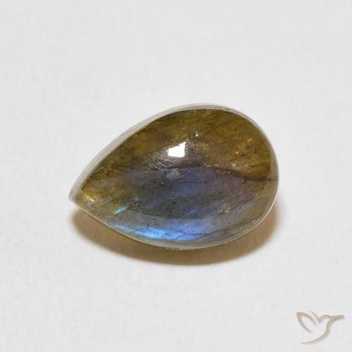 2.73ct Naturel Multicolore Labradorite, En forme de poire, Translucide