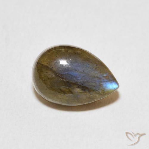 Labradorite Multicolore naturelle En forme de poire, 2.73 ct, Translucide
