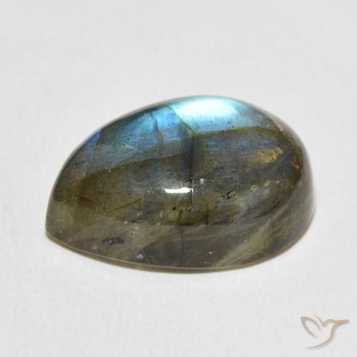 Labradorite Multicolore naturelle En forme de poire, 13.20 ct, Translucide
