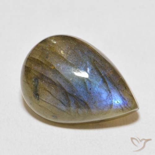 12.67ct Naturel Multicolore Labradorite, En forme de poire, Translucide