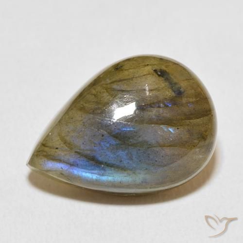 Labradorite Multicolore naturelle En forme de poire, 12.67 ct, Translucide