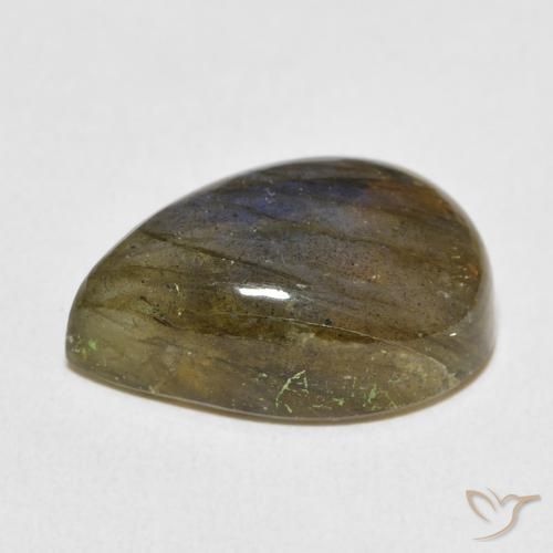 Labradorite Multicolore naturelle En forme de poire, 12.67 ct, Translucide