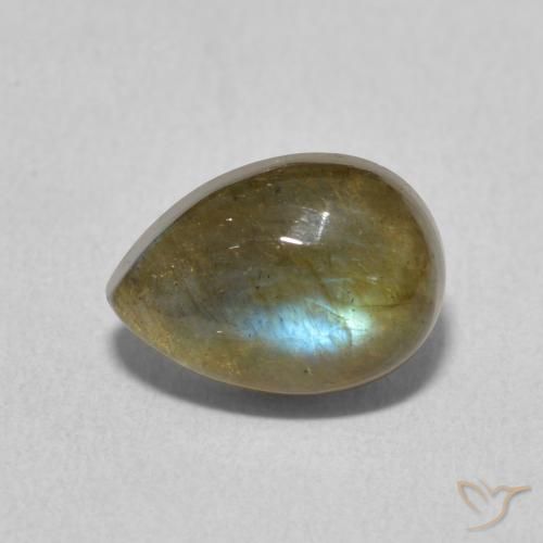 2.30ct Naturel Multicolore Labradorite, En forme de poire, Translucide