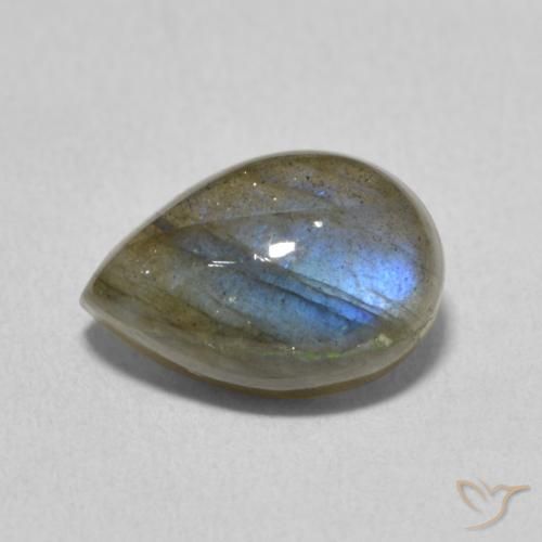 3.89ct Naturel Multicolore Labradorite, En forme de poire, Translucide