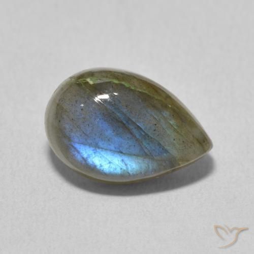 Labradorite Multicolore naturelle En forme de poire, 3.89 ct, Translucide