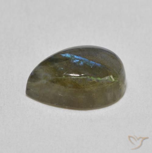 Labradorite Multicolore naturelle En forme de poire, 3.89 ct, Translucide