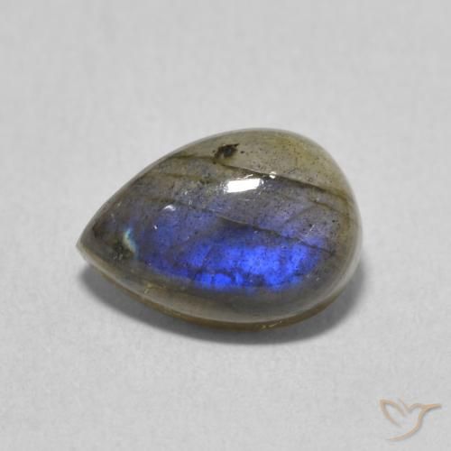 2.57ct Naturel Multicolore Labradorite, En forme de poire, Translucide