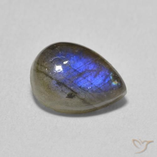 Labradorite Multicolore naturelle En forme de poire, 2.57 ct, Translucide