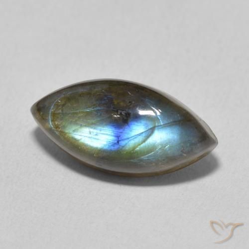 Labradorite Multicolore naturelle Marquise, 5.88 ct, Translucide