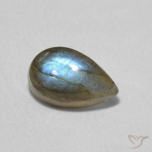 1.04ct Naturel Multicolore Labradorite, En forme de poire, Translucide
