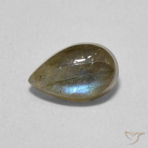 Labradorite Multicolore naturelle En forme de poire, 1.04 ct, Translucide