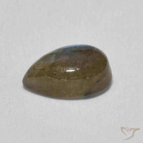 Labradorite Multicolore naturelle En forme de poire, 1.04 ct, Translucide